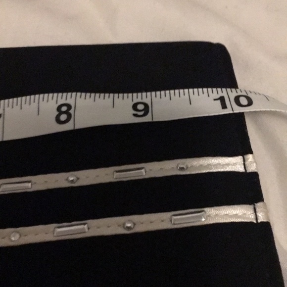 Fifth Sunday Exclusive Vintage Black Velvet Clutch white stripe & silver stripe - Picture 7 of 8